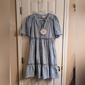 Knox Rose Short Sleeve Lattice Detail Dress NWT Medium